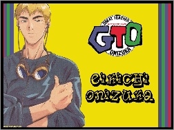 gogle, napisy, postać, Great Teacher Onizuka, logo